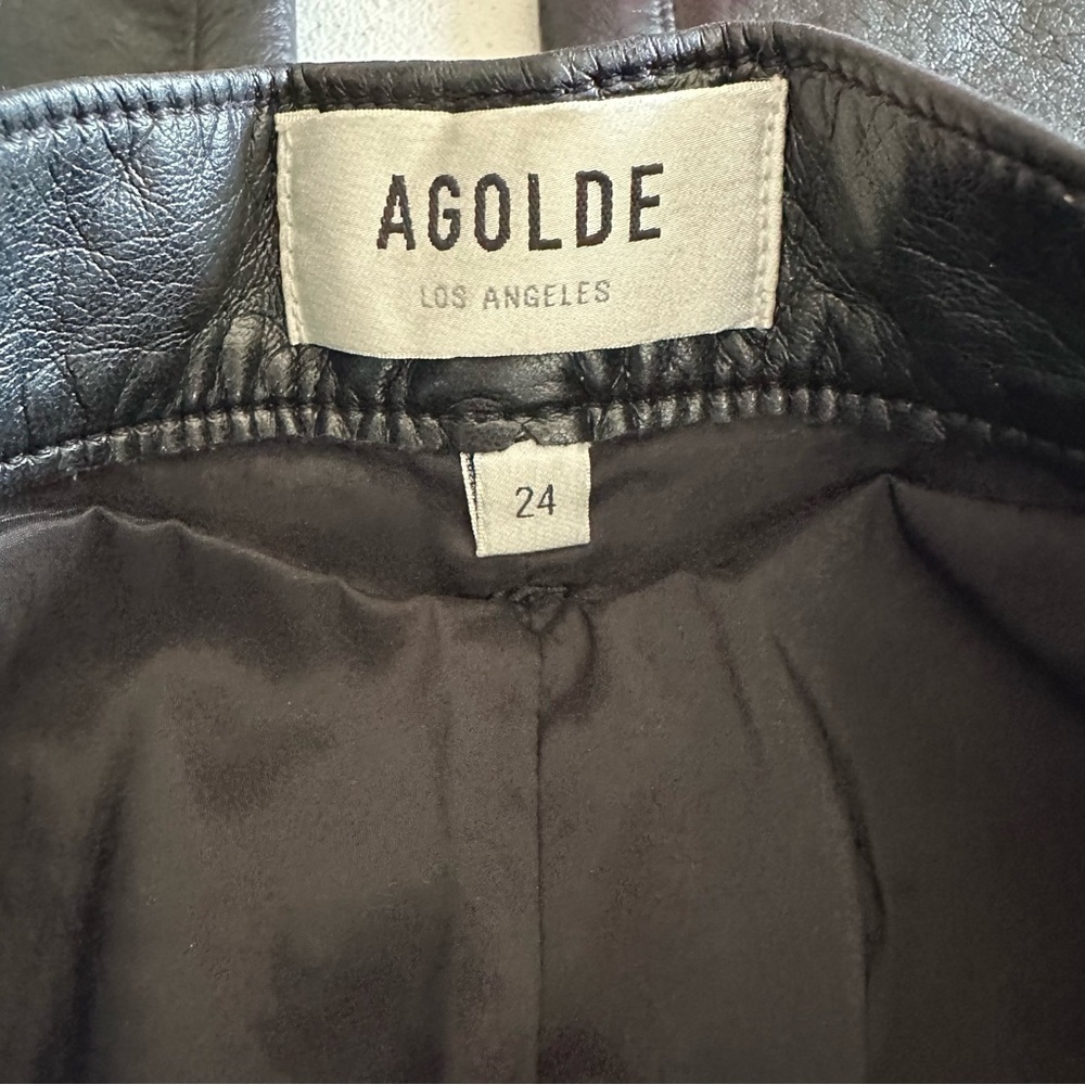 AGOLDE Recycled Leather Fitted 90s Pinch Waist women’s Pants - Picture 7 of 14